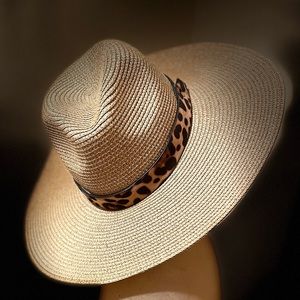 Tan and Cheetah Floppy Hat OS